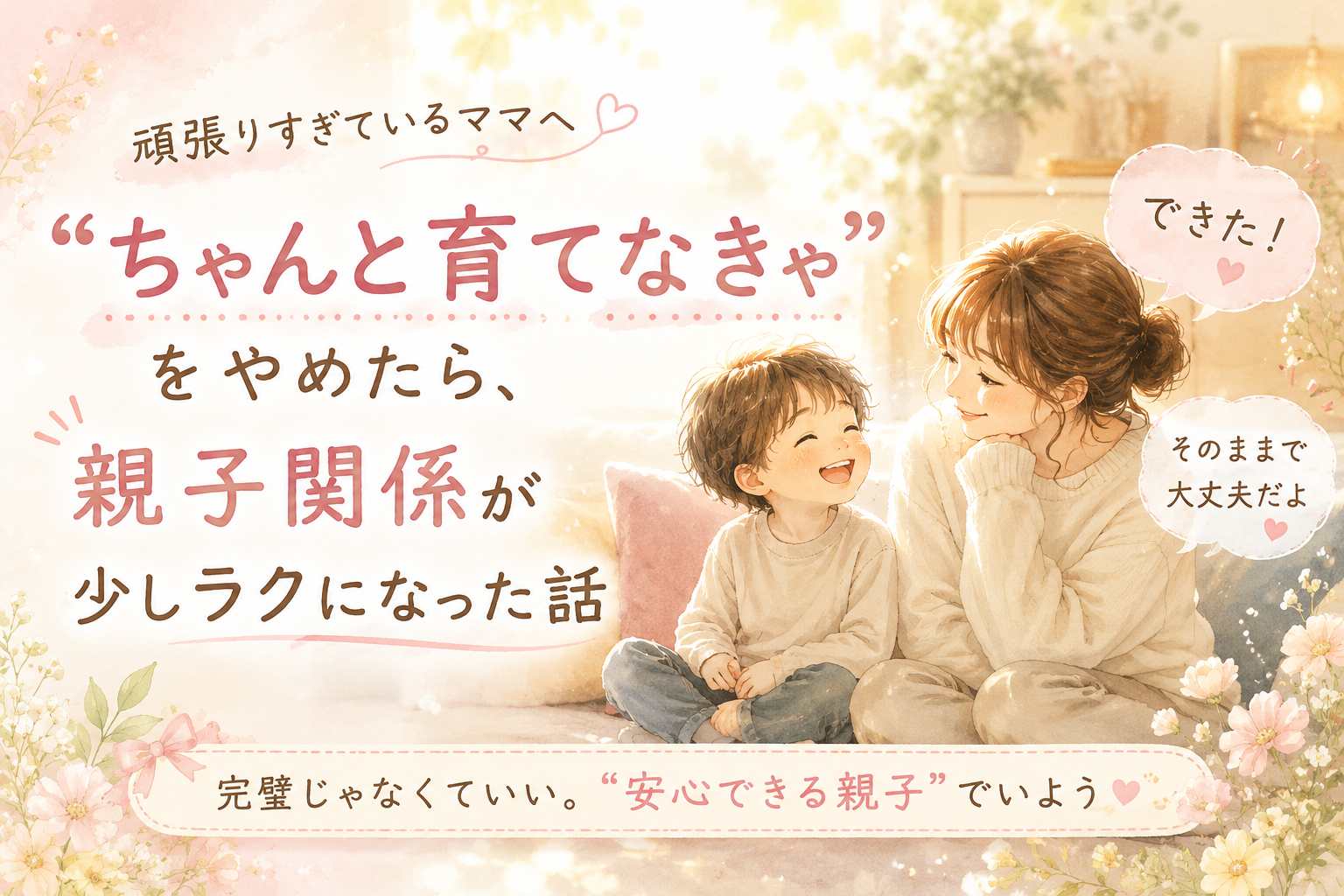 “ちゃんと育てなきゃ”をやめたら、親子関係が少しラクになった話